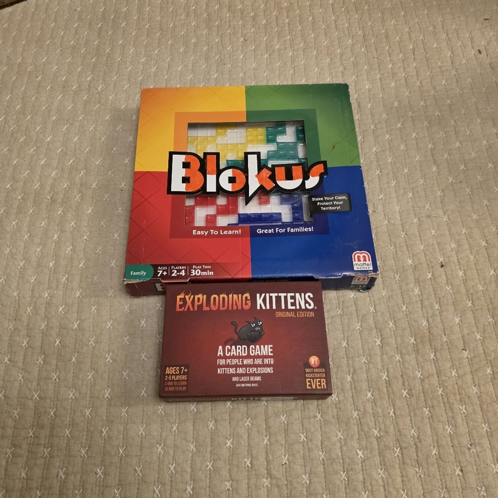 Exploding Kittens Card Game + Blokus Strategy Board Game READ!! - Picture 2 of 3